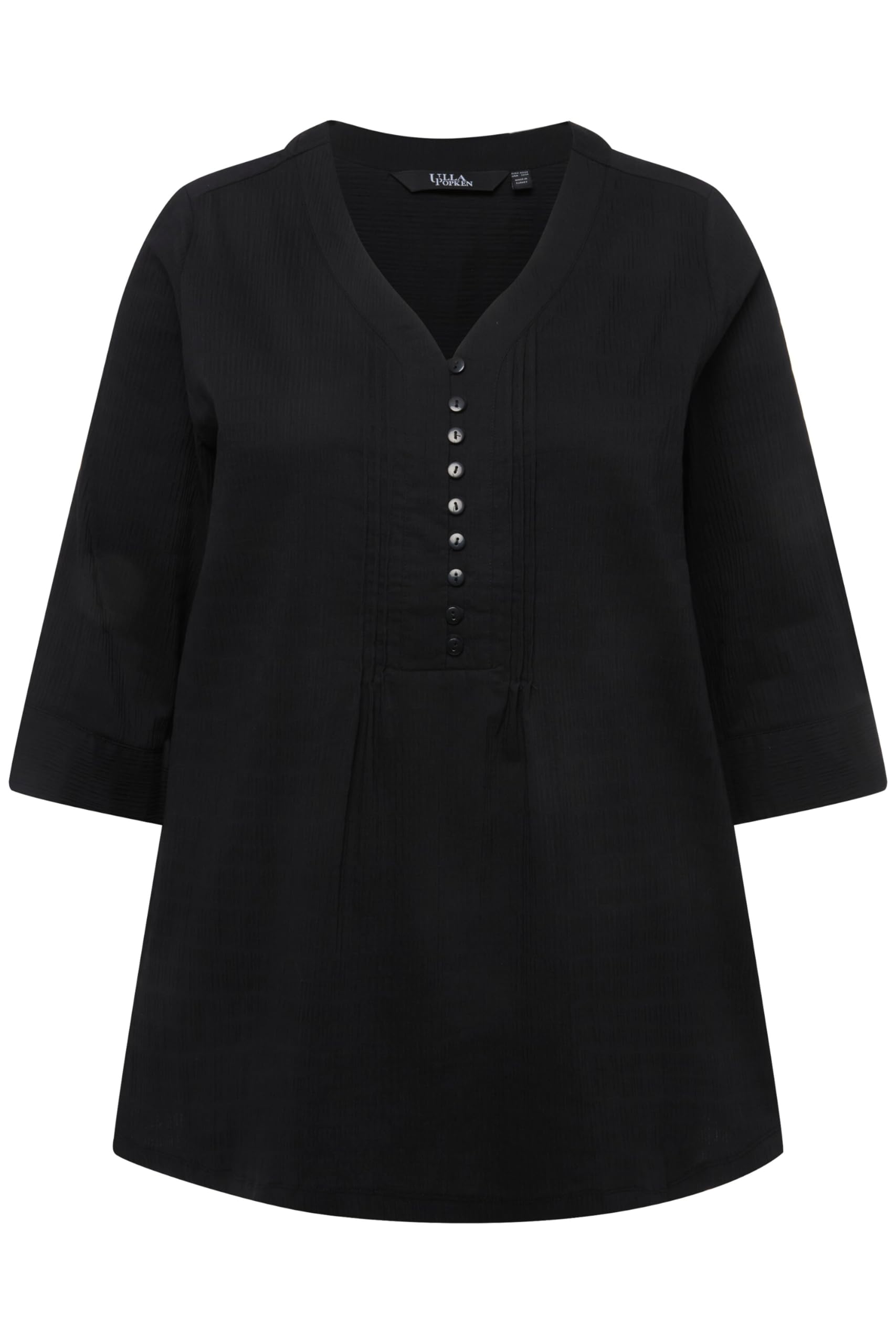 Ulla Popken Damen große Größen Übergrößen Plus Size Bubble-Tunika, Herzausschnitt, Biesen, 3/4-Arm 797456