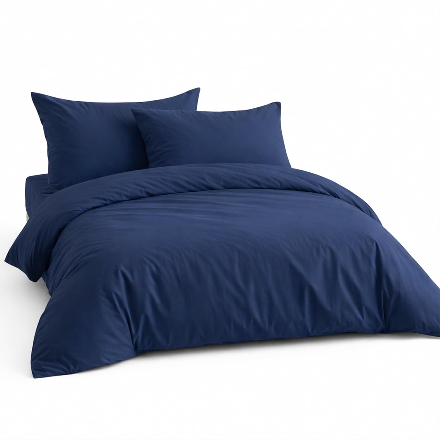 LivinEase Brushed Microfibre Single Duvet Cover Set - 100 GSM Navy Blue Single Duvet Cover with 1 Pillowcase (50x75 cm) - Hotel Quality Hypoallergenic, Easy Care and Comfortable - 2 Pieces โ image 1