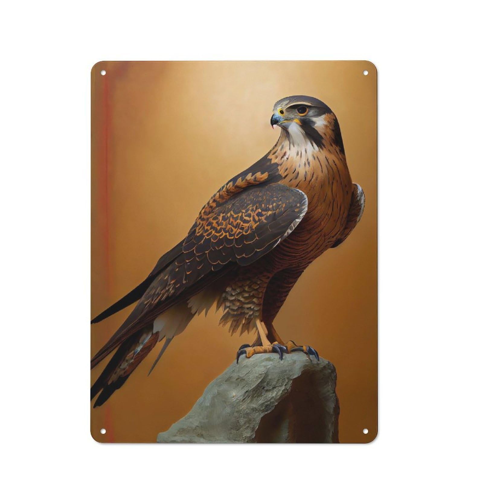 Junmoney Peregrine Falcon Oil Paint Tin Wall Plaque 40X30cm With For Kitchen Or Home Bar, For Vintage Wall Decor Fans, For Garage And Workshop Walls