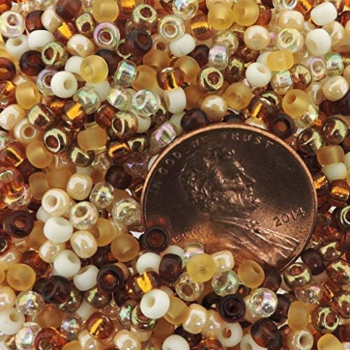 Round Seed Beads Size 8/0 22g Honey Butter Mix