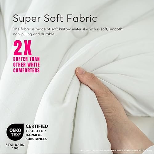 Miniatura 2 de KASENTEX Juego de edredón de punto jersey ultrasuave, suave y silencioso, ropa de cama de 3 piezas, 2 fundas de almohada, 96 x 106 pulgadas,