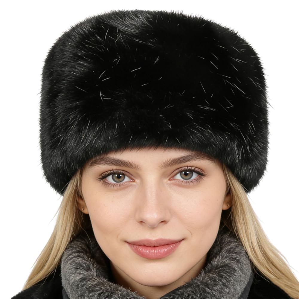 Chapeau Chapka Russe Hiver pour Homme Femme Chapeau de Trappeur en Fausse Fourrure Confortable Souple Chapeau Thermique Super Épais Bonnet Chapkas d'hiver Coupe-Vent pour Ski Snowboard Extérieur
