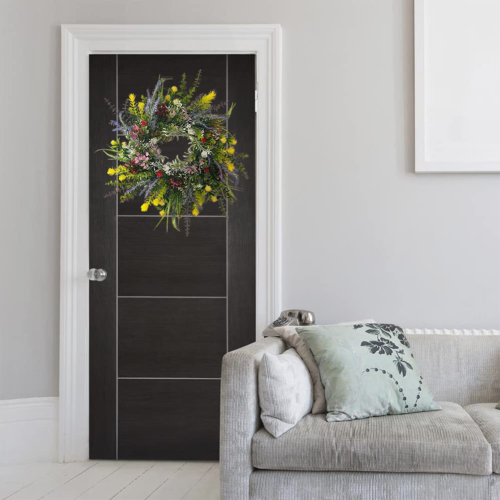 Künstlicher Türkranz, Frühlingskranz Künstlicher Blumenkranz Dekorativer Wandkranz Hängende Dekoration Frühling Sommer Hochzeitsfeier Festival 40cm