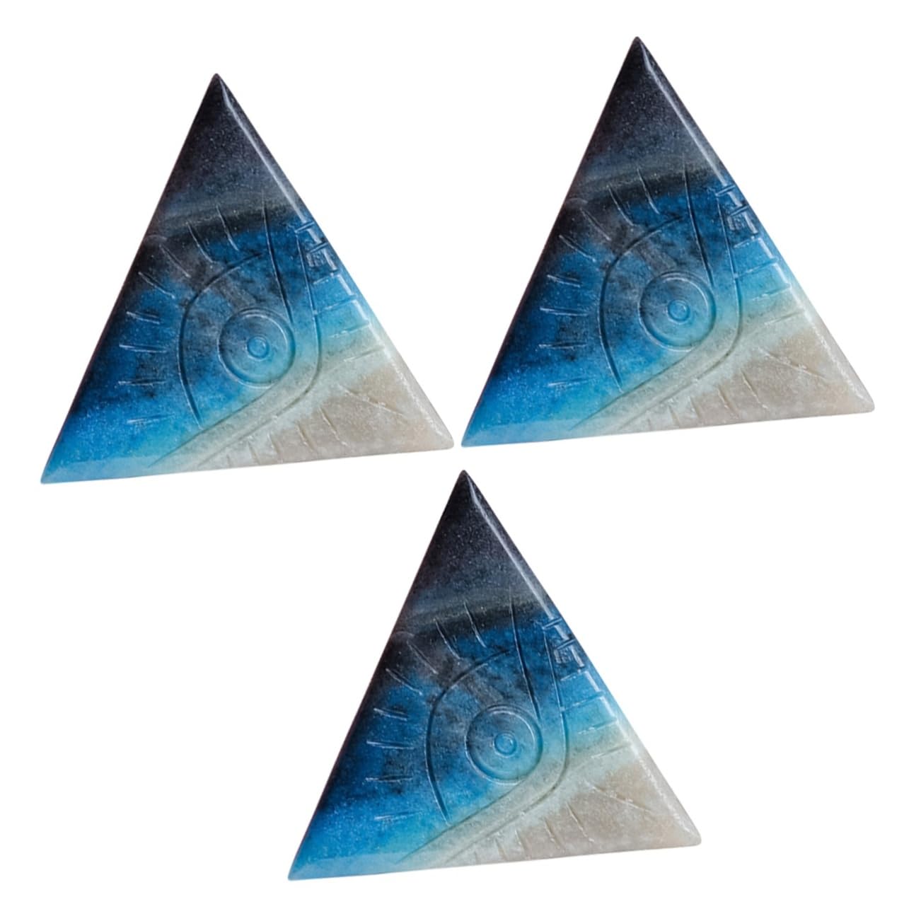 Alipis 3pièces Ornement Cristal Naturel Forme De Triangle avec Œil Malin Décoration Chic pour Maison Et Significatif