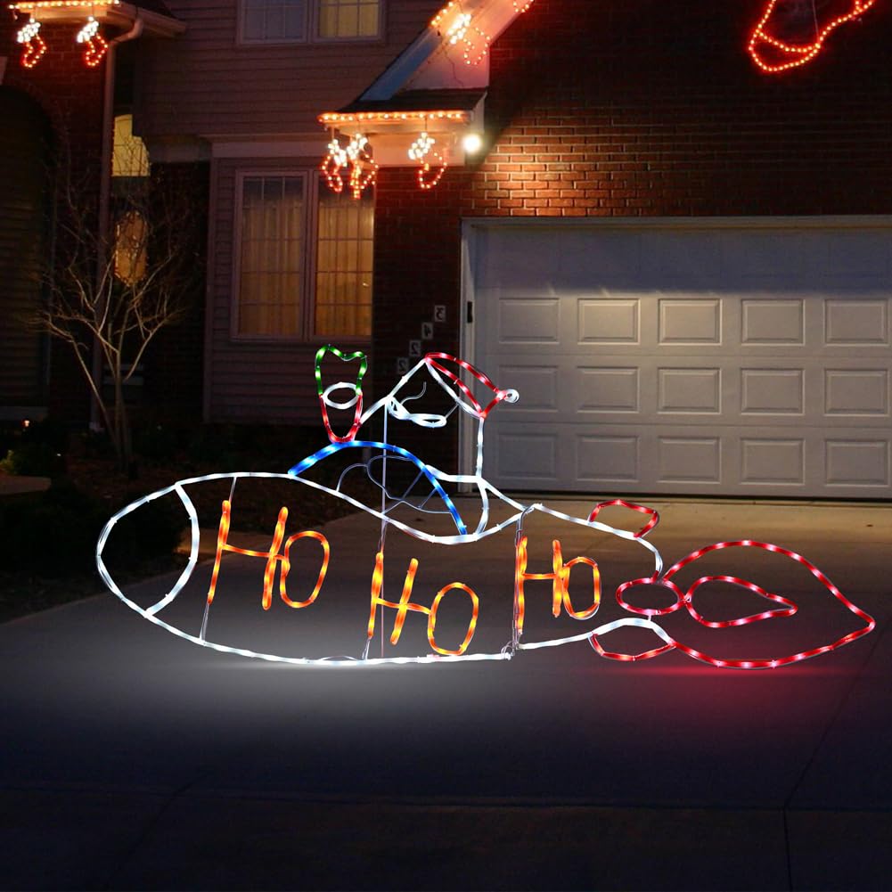 Amazon.com: 5FT 250L LED Santa Claus Rocket Lights, Christmas