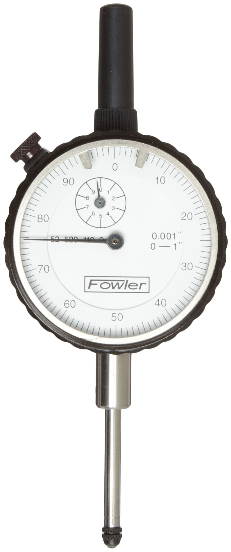Fowler 52-520-110-2 Brass Premium Dial Indicator, White Face, 1" Total Travel