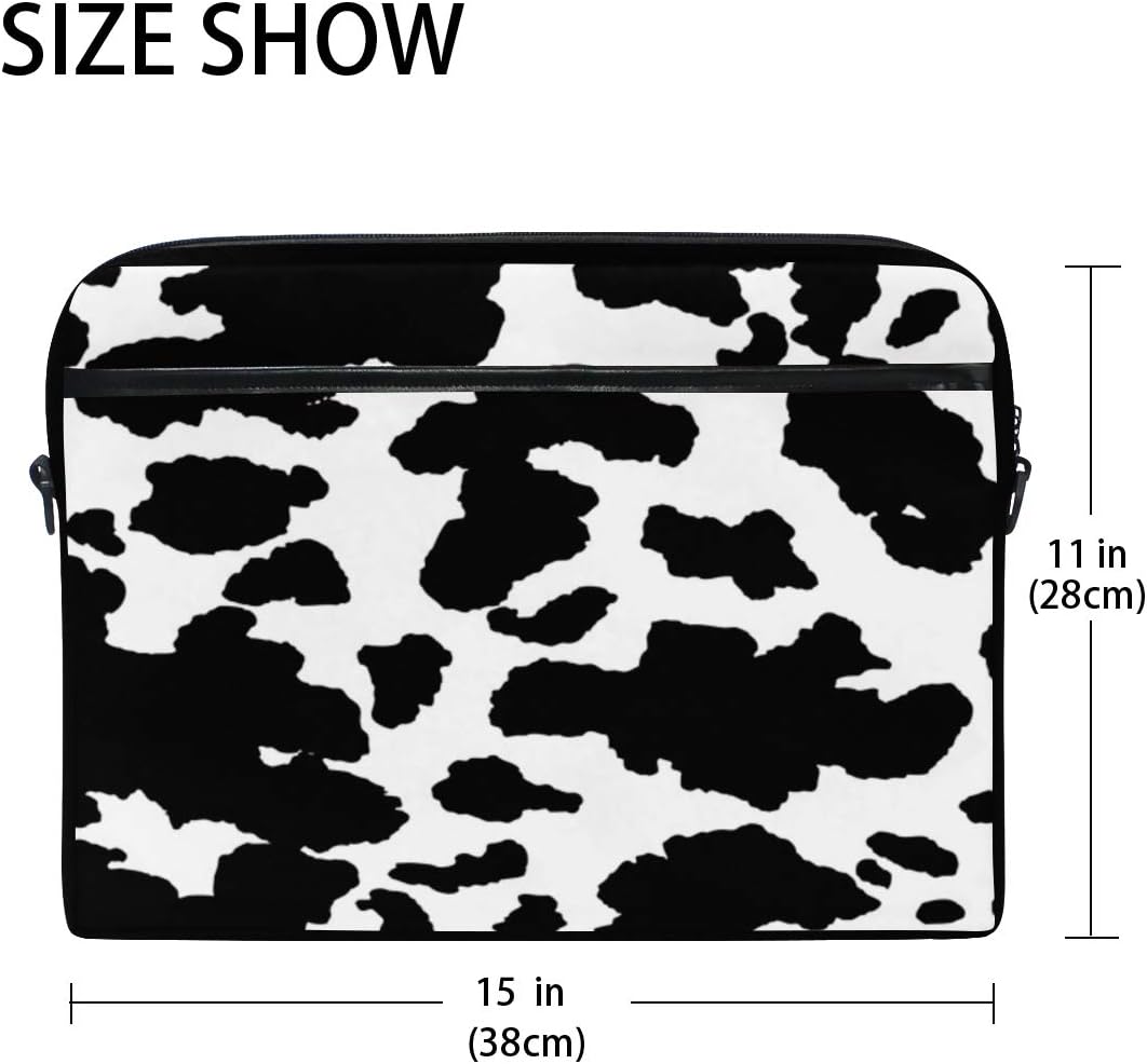 Laptop Bag Case Geometrical Animal Skin Cow Print Computer Protector Bag Travel Totes Briefcase with Shoulder Strap for Women Men Girl Boys