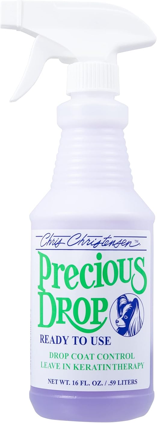 Chris Christensen Precious Drop Ready to Use Conditioner, Dog Conditioner, Groom Like a Professional, Reduces Frizz & Matting, Eliminates Breakage, All Coat Types, Made in USA, 16 oz