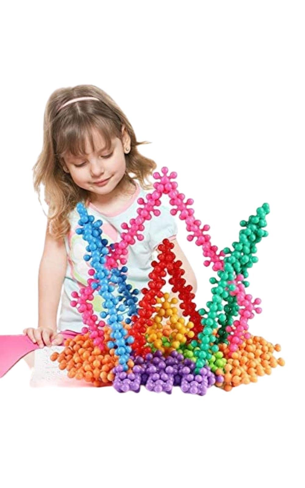 Fancy Star Links Interlocking Blocks Educational, Construction Blocks for Kids, Colorful Star Building Blocks Toys for Kids Boys Girls Multicolor for Age 5+ Years (StarLink 200 Pc)