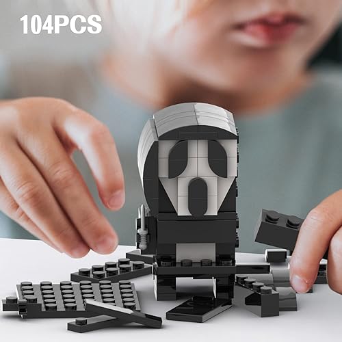 Miniatura 5 de -MOC - Juego de construcción de Halloween Scream Brick Mini Headz, bloques de construcción lindos creativos para niños, regalos para niños (104