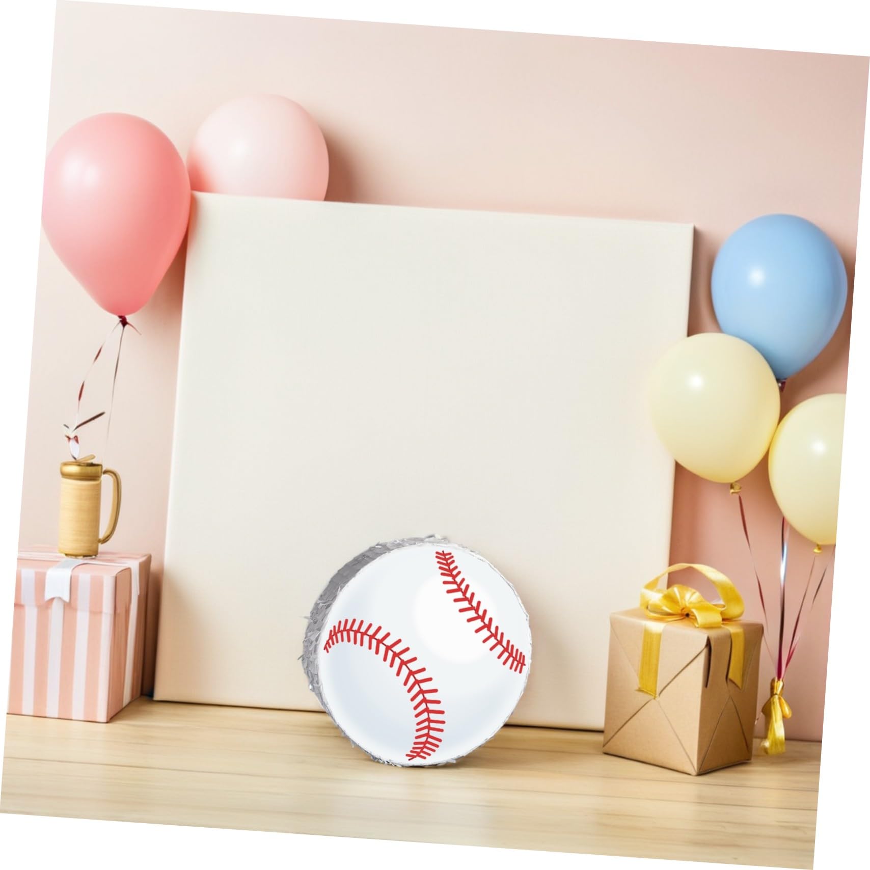 HEMOTON Piñata de Béisbol Colgante con Bate y Confeti Decoración Deportiva para Fiesta Infantil de Cumpleaños Temática de Béisbol