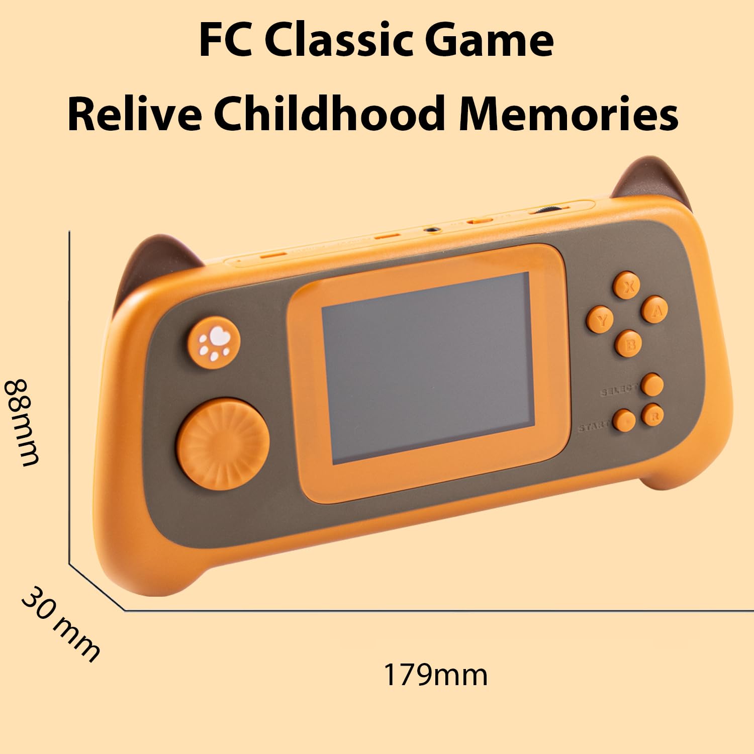 Console di gioco portatile con 666 classici FC Games Retro Mini Game Machine 3 pollici supporto schermo a colori per uscita TV, regali di compleanno per gli amici (arancione)