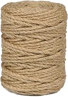 PerkDecor 5mm x 150ft 16-Ply Heavy Duty Natural Jute Rope - Thick Twisted Twine for Crafts, Gardening, Cat Scratchers & Decor