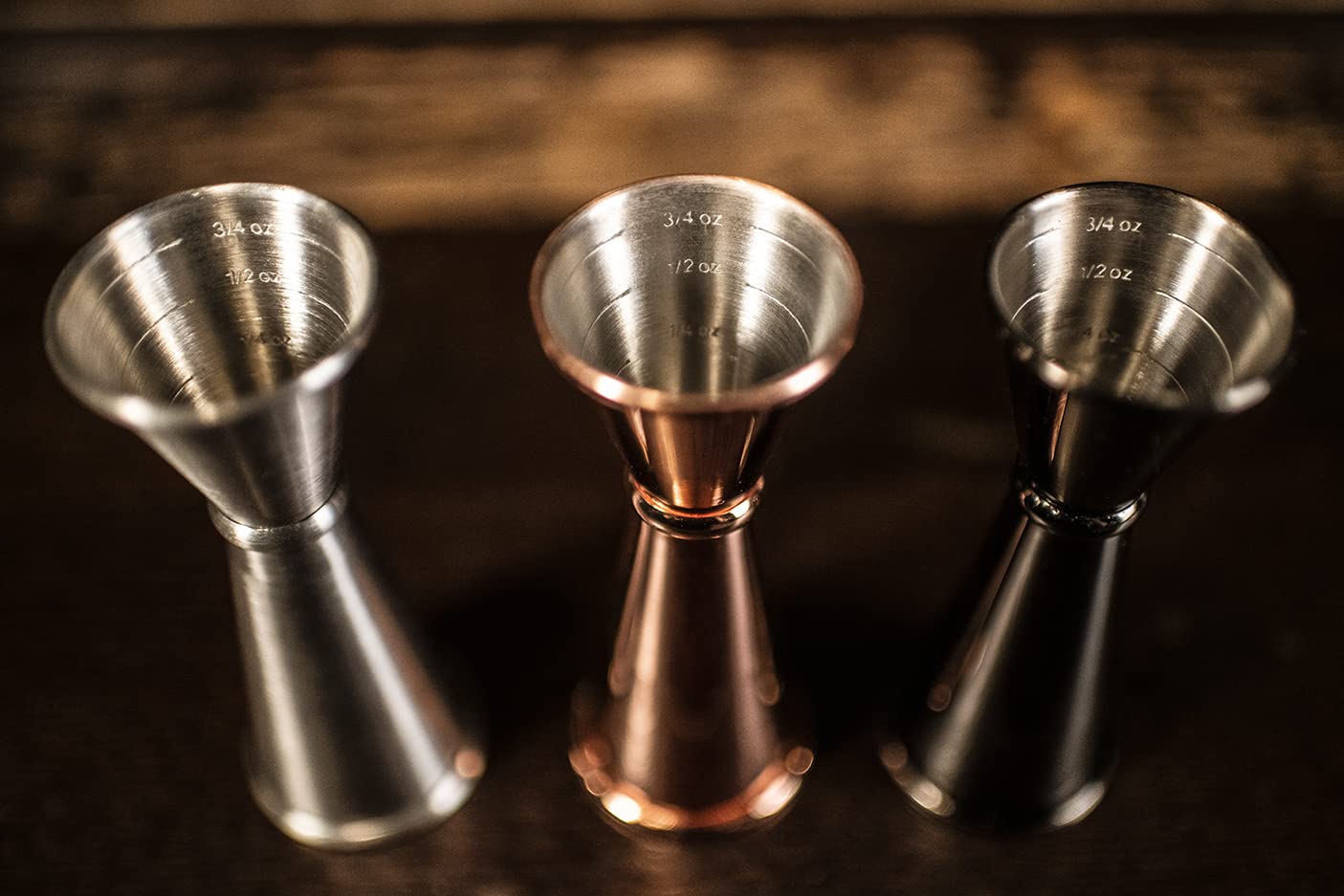 BARIANTTE Cocktail-Messbecher für Barkeeper, japanisches Messglas, 57 ml, 28 ml, silberfarben