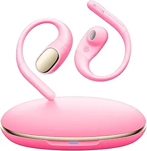 PocBuds Open Ear Headphones 60Hrs Playtime Open Ear Earbuds with Lightweight Earhooks 5.4 Bluetooth Wireless Headphonese IPX7 Waterproof Sport Earbuds Fit Running,Workout Pink asin的图片