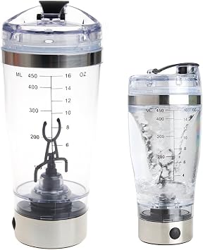 450ml Protein Shaker Water Bottle for Electric Automatic Mixer Smart Cup Mixer Shaker Bottle Electric Protein Shaker Cup Auto Shake Mixer Drink Juicer Coffee Mixing Mug Electric Shaker Cup