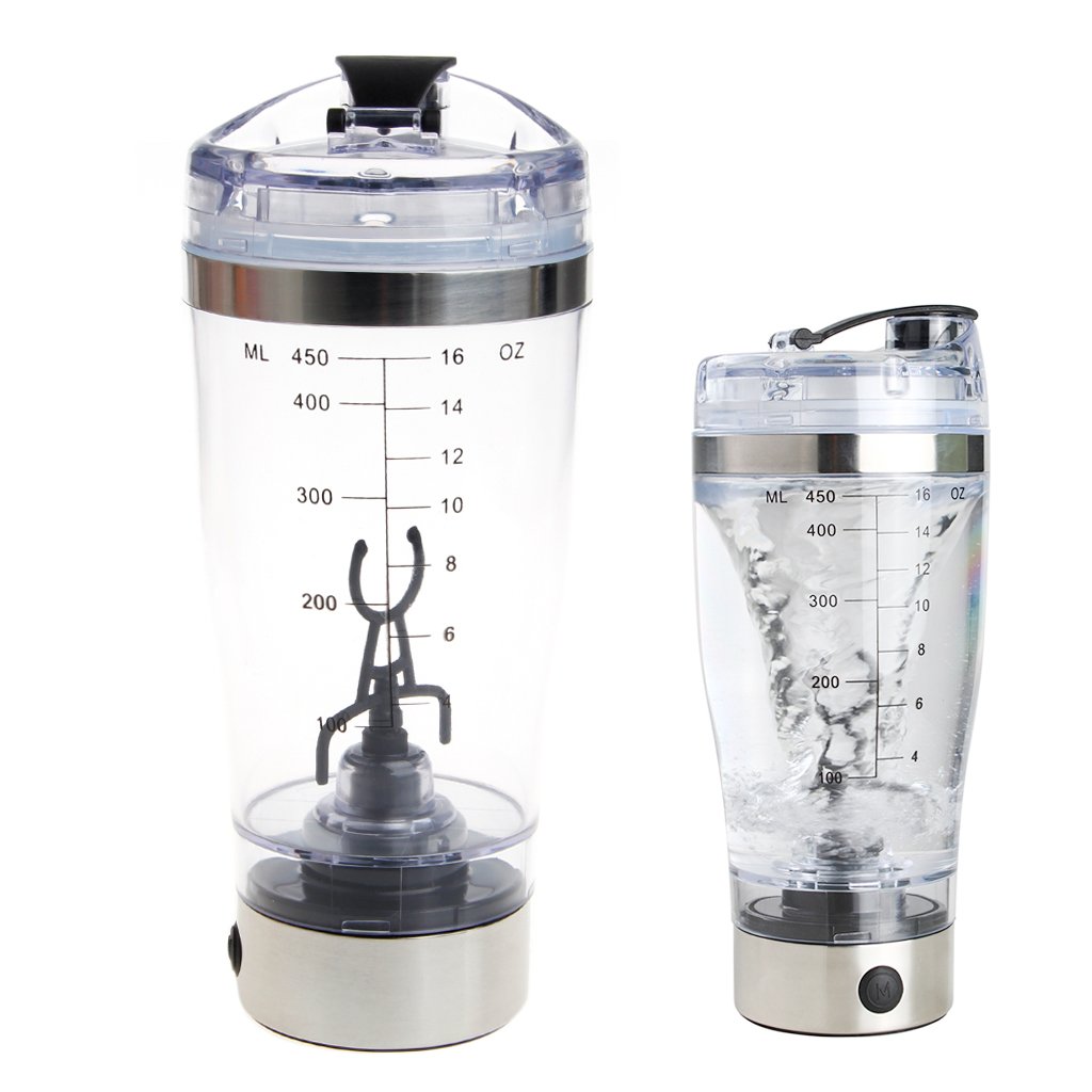 450 ml BPA Protein Shaker Water Bottle Electric Automatic Mixer For Smart Cup Protein Auto Shake Drink Juicer Coffee Mixing Mug Self Stirring Shake Drink Blender Juicer Trasparente Creative Auto Mug