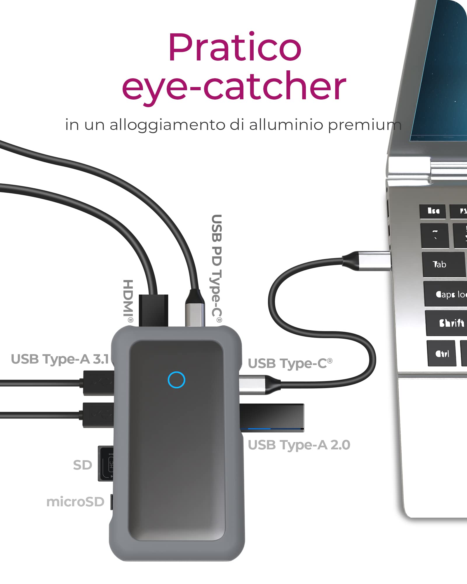 Icy Box USB-C docking station per SSD NVMe - Dettaglio