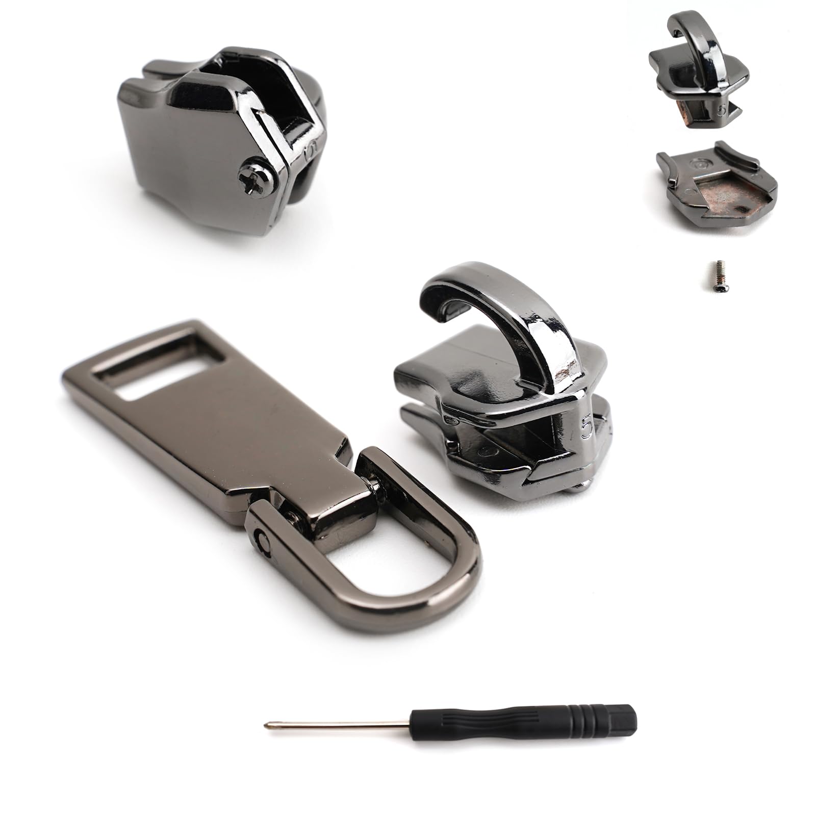 Homoyoyo Tirettes De Fermeture Éclair Métal Pour Paquet 5 Pièces Blanc Solide Pratiques Remplacement Vêtements Diy Accessoires