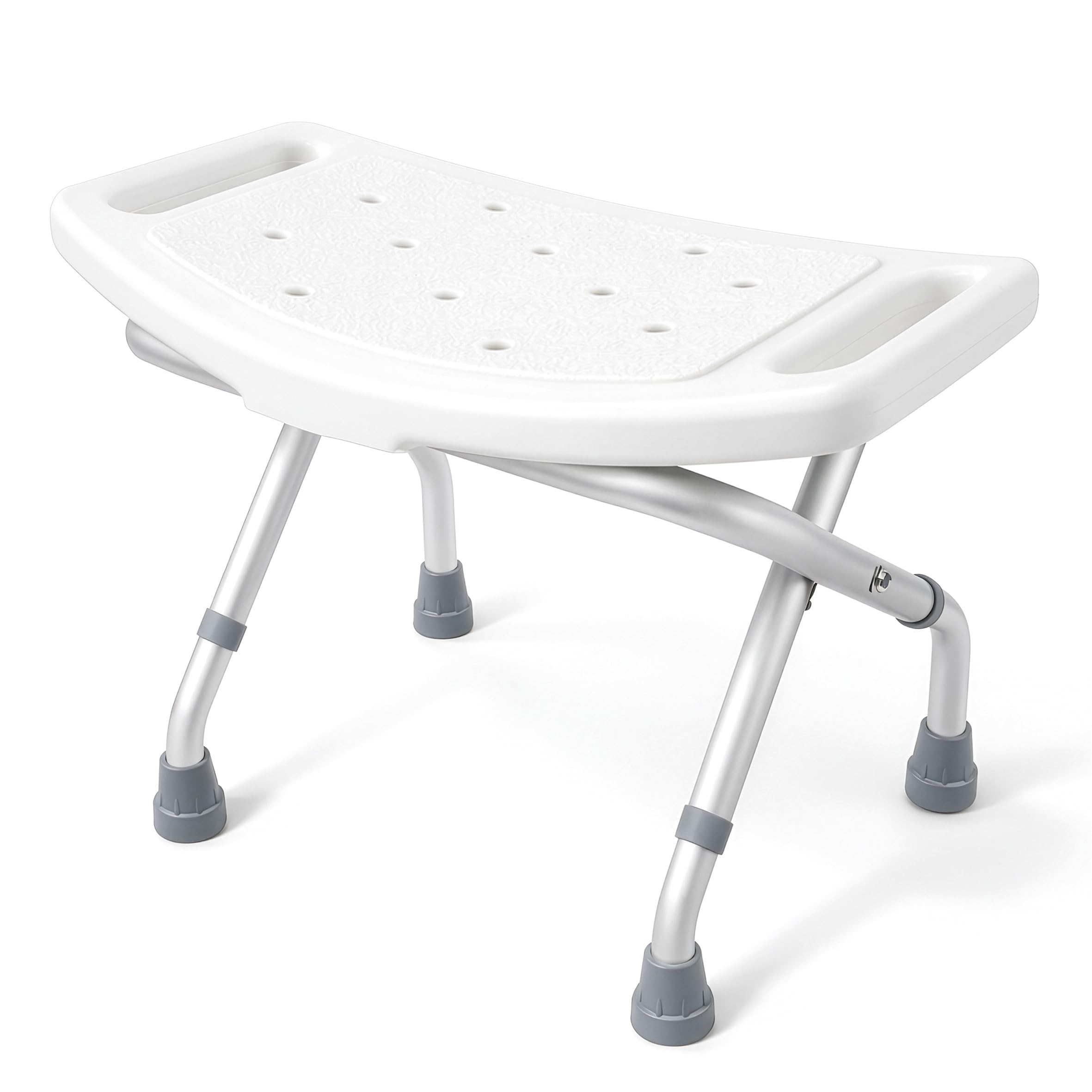 Aidapt Folding Shower Chair, Height Adjustable Bath Seat with Non-Slip Feet, Lightweight Aluminium Shower Stool for Elderly & Disabled Users