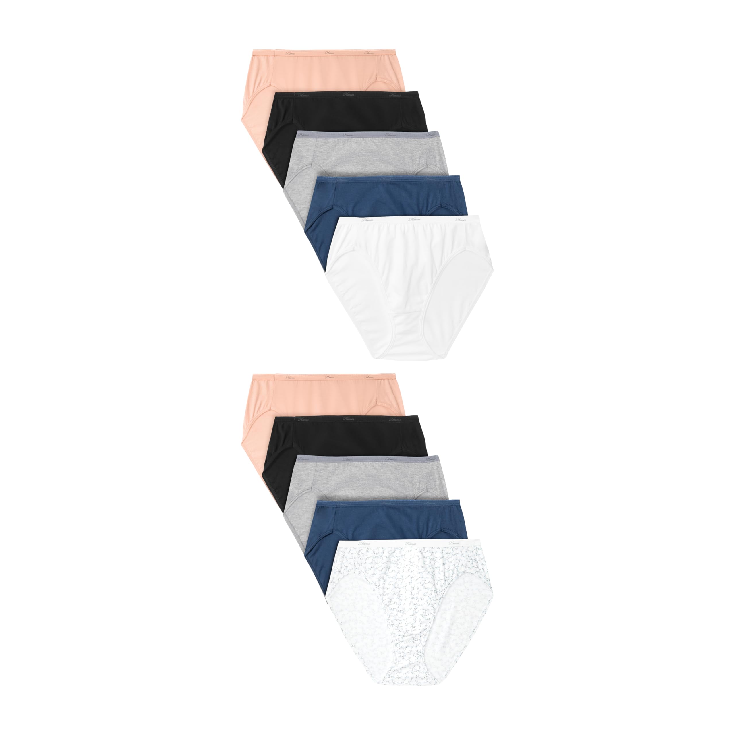 Culotte hi-cut en coton Hanes lot de 10 slips assortis taille 7 pour femme - 7