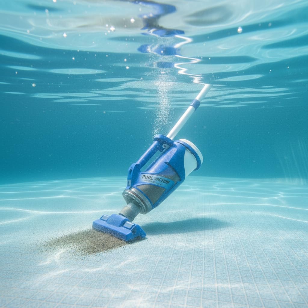 Rechargeable Cordless Pool & Spa Vacuum, 8 in Handheld Hoseless Pool Cleaner, 45 Min Runtime, Lightweight Design for In-Ground & Above-Ground Pools
