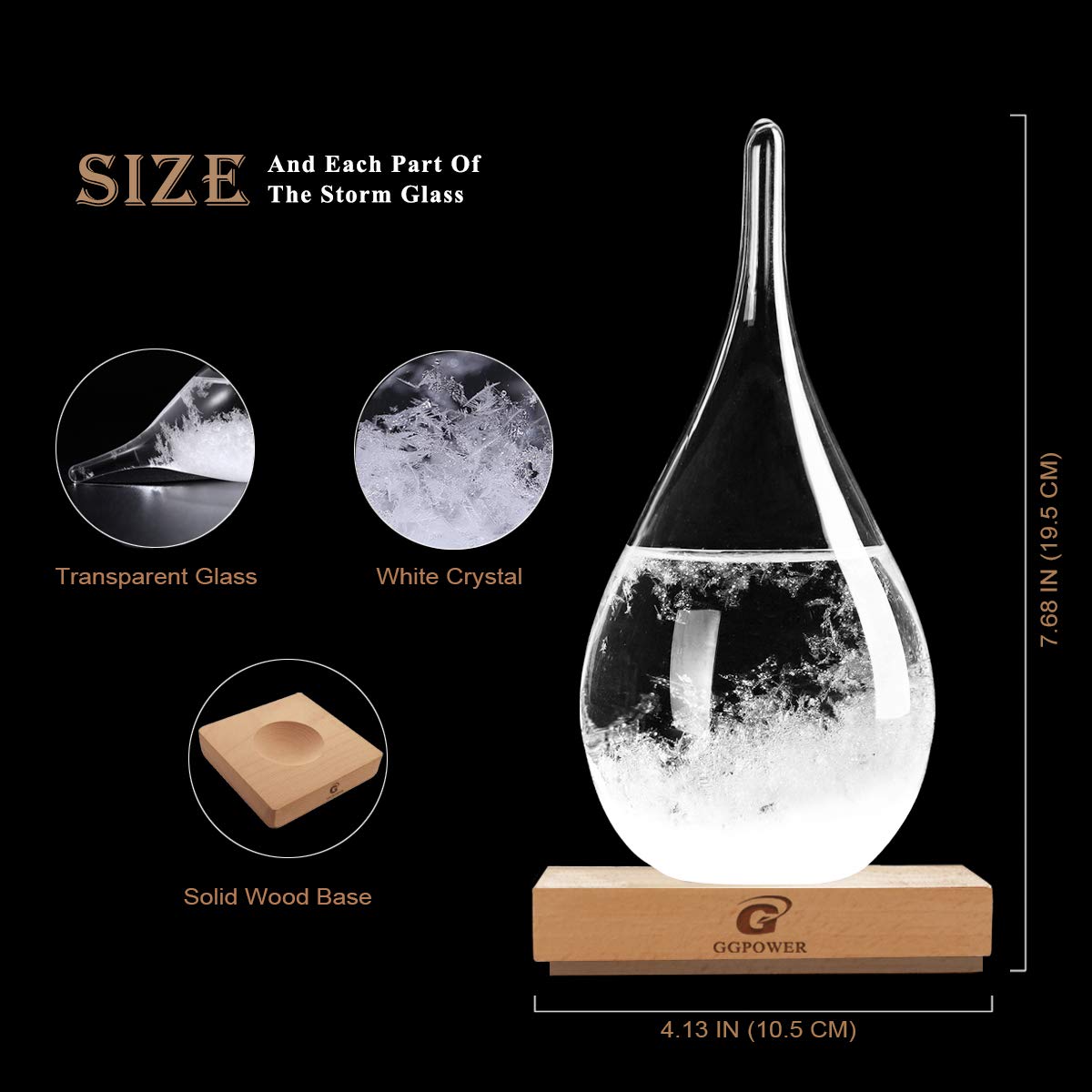 Storm Glass Cool Unusual Gifts Storm Glass Weather Predictor Snow Globes for Adults Galileo Thermometer Indoor Creative Forecast Nordic Style Decorative Weather Gifts