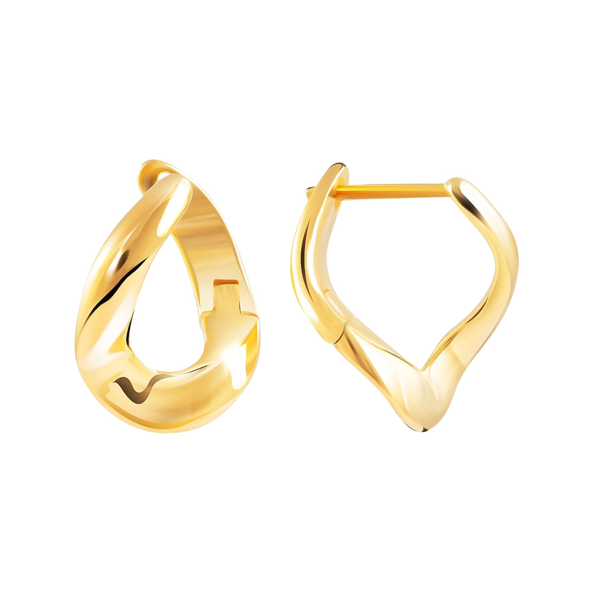 iocani iiIOCANI Pendientes de aro - bañados en oro de 18k, plata de ley 925