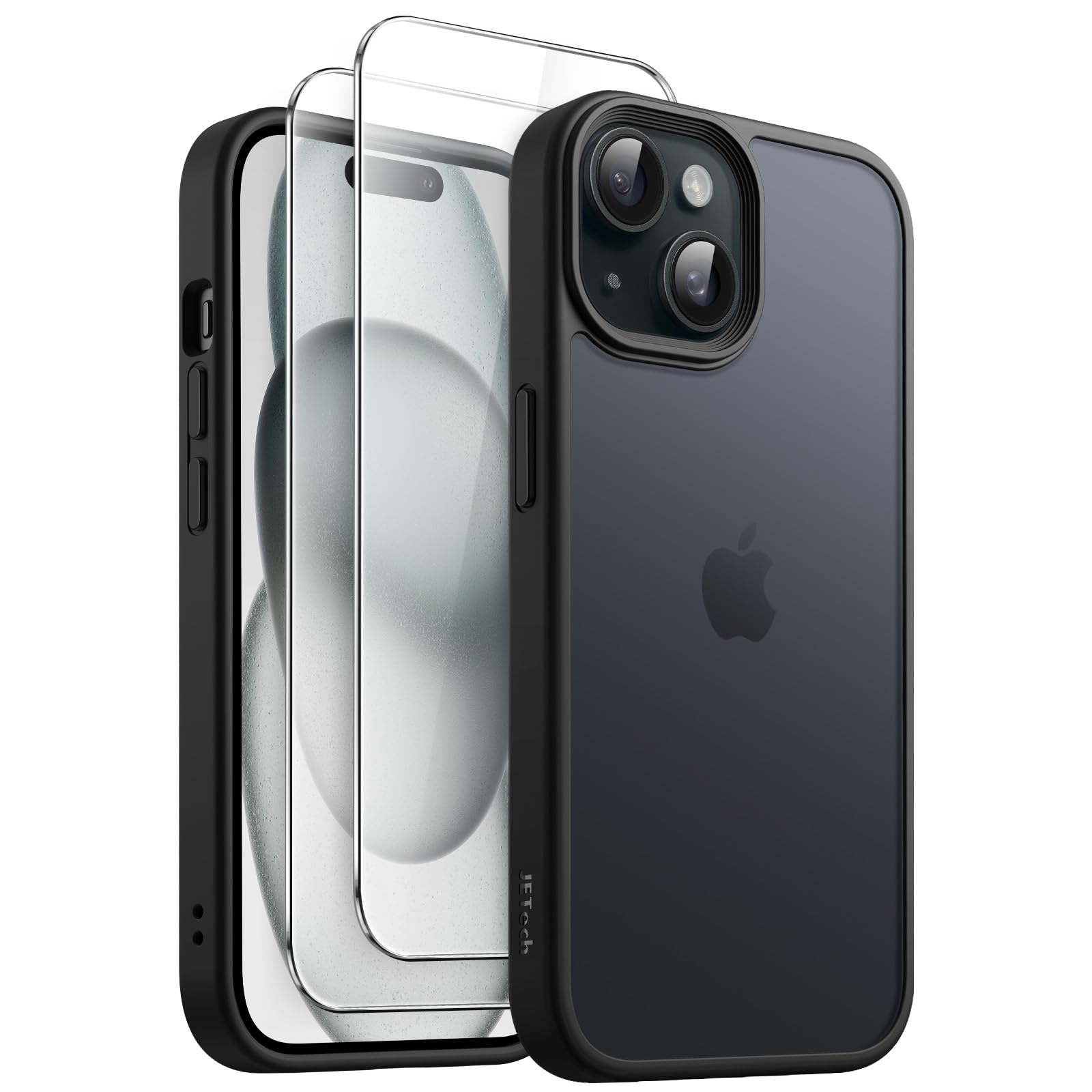 JETech 3 en 1 Funda Mate para iPhone 15 6.1 Pulgadas con 2 Protectores ...