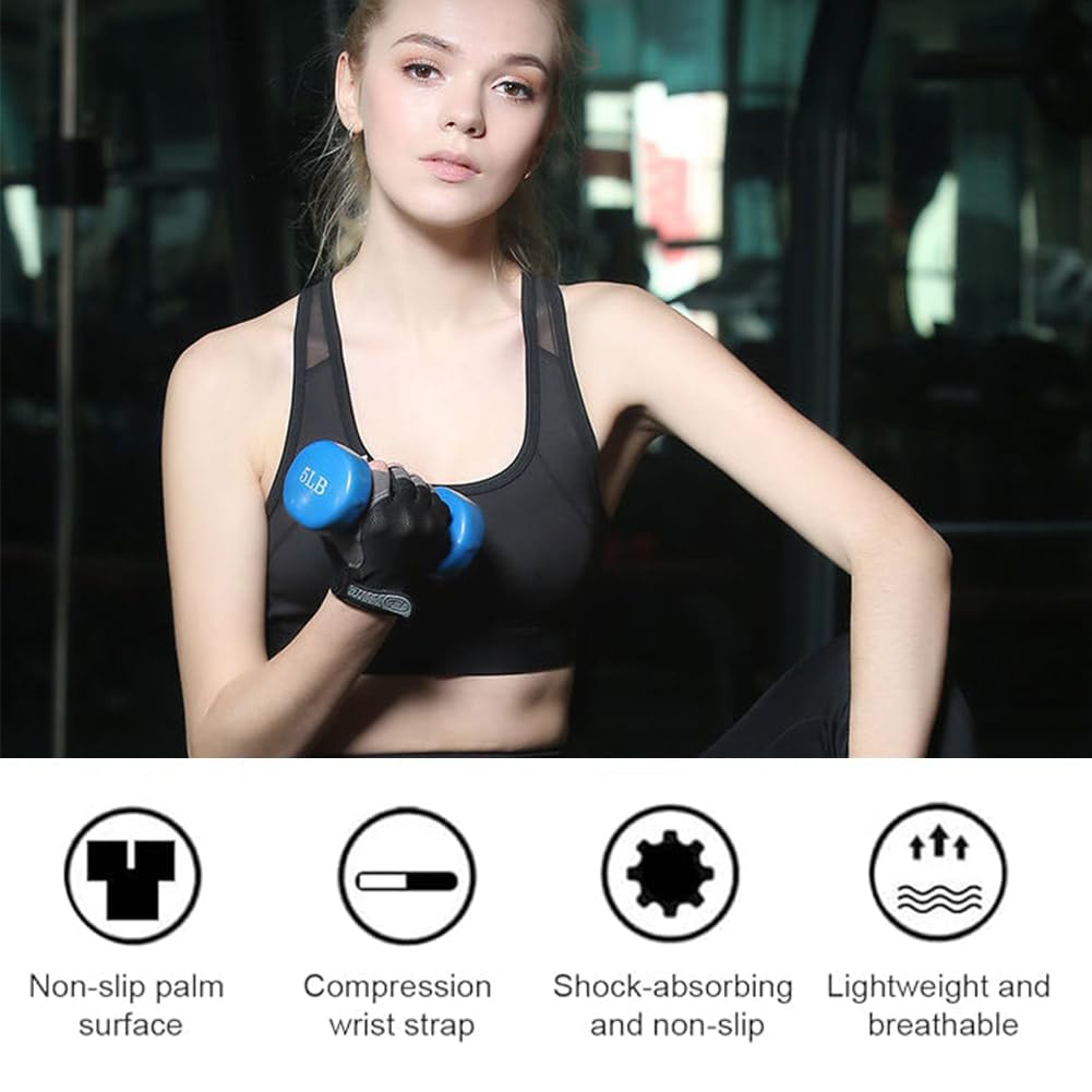 Rękawice fitness,Rękawice gimnastyczne dla kobiet i mężczyzn,Oddychające rękawice fitness dla mężczyzn i kobiet,antypoślizgowe,silikonowe, ochrona dłoni,do treningu,jazdy na rowerze,trakcji itp