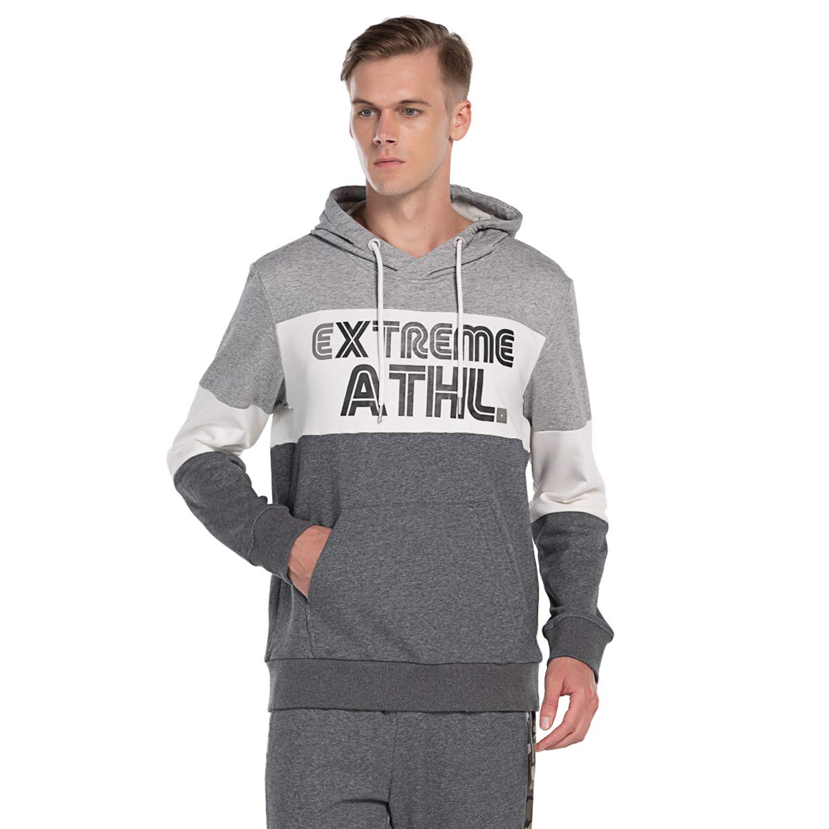 Extreme Pop Hombre Sudadera con Capucha de Color Block Sudaderas Jersey con Estampado Digital UK Brand