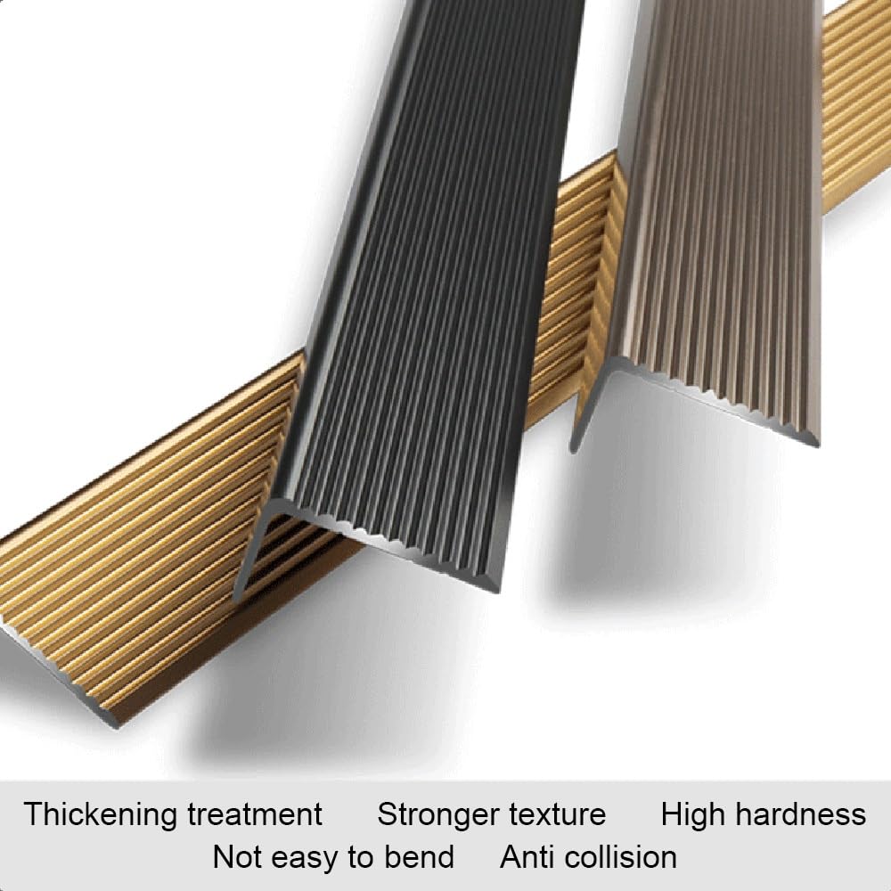 ILOOXI 3 Piezas Perfil Angular De 90cm Y 120cm, Perfil De Borde De Escalera De Aluminio, Cantonera Protector De Metal, Borde De Escalón Antideslizante, Esquina Para Cantos En Forma De L ﻿(Silver,3pcs-