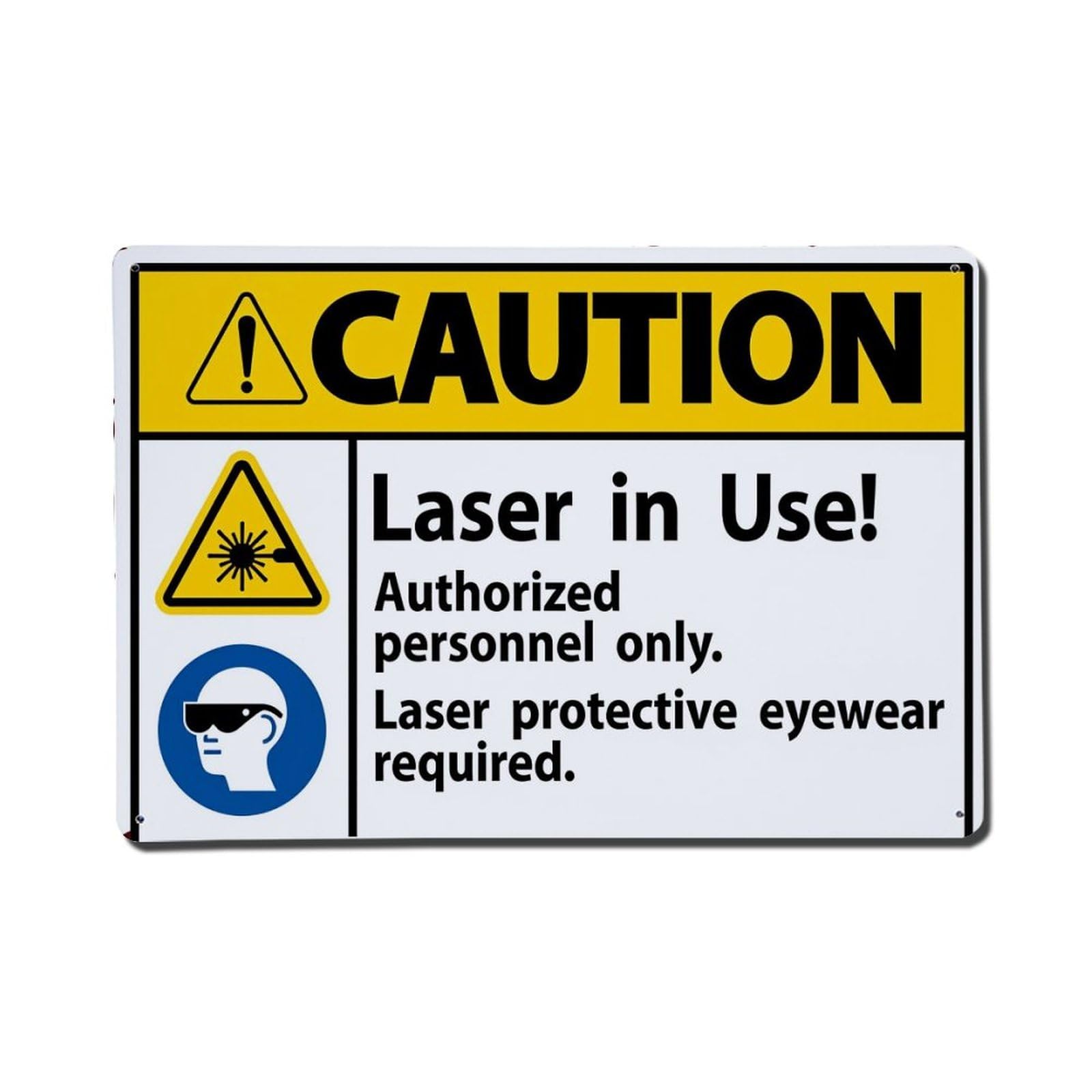 Caution Laser In Use Sign_3 Metal Tin Sign Plaque