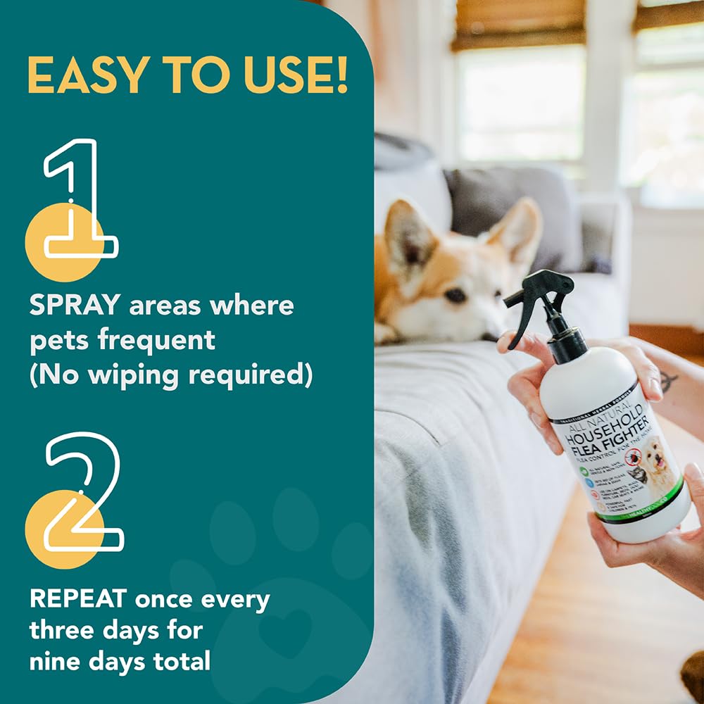 500ml Naturel Spray Anti Puces Chat & Chien | Traitement Anti Puces, Tiques Et Insectes | Spray Anti Puces pour la Maison, Meubles & Textiles | Spray Anti Puce Maison à l'huile de Citronnelle