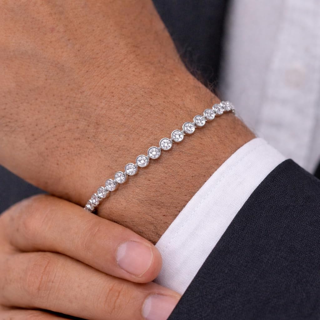Bracciale Tennis 19 CM Modello CIPOLLINA Argento 925% E ZIRCONI 2 MM