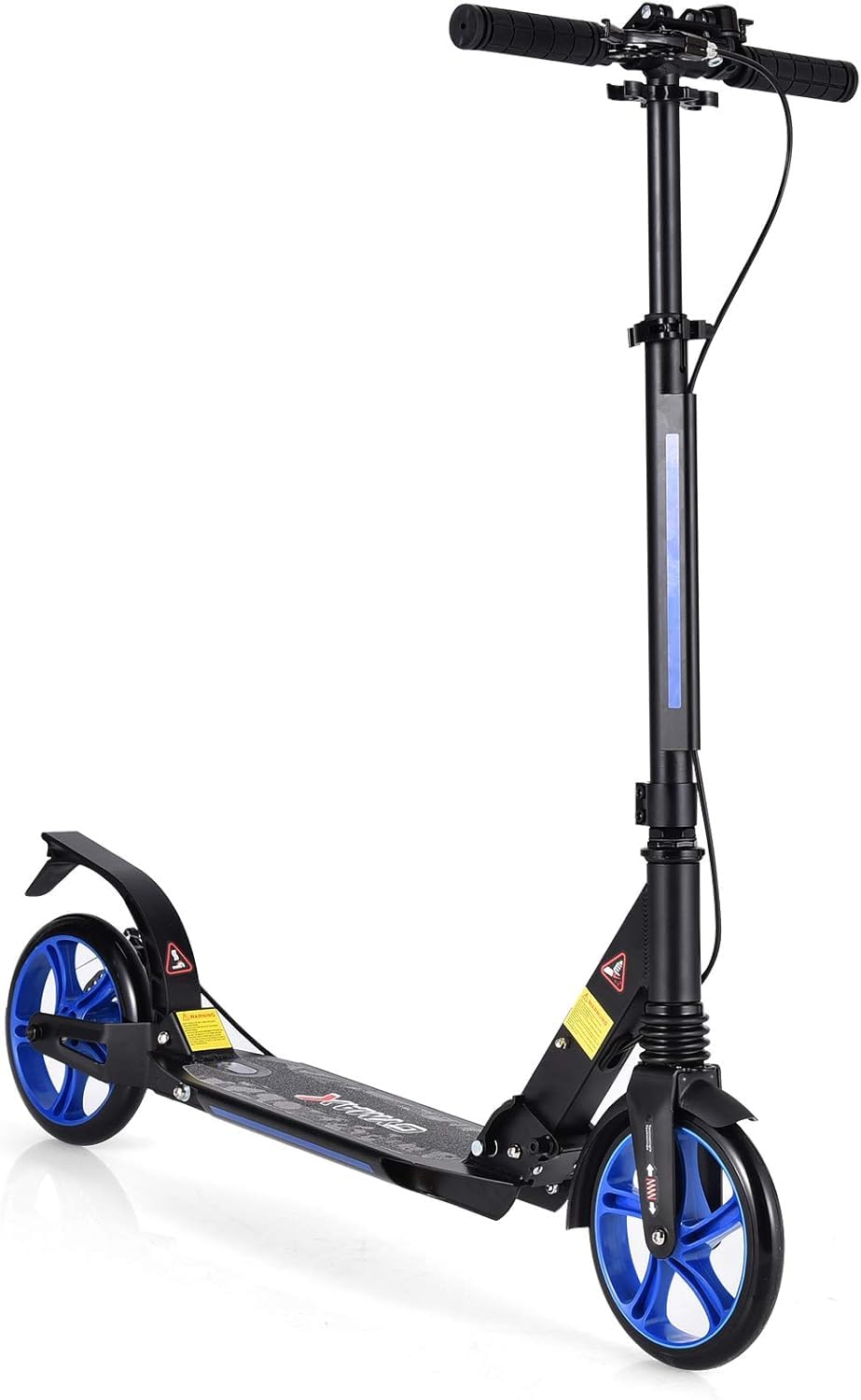 GOPLUS Scooter Plegable Adultos Doble Freno Manillar Ajustable 86,5-101 cm Carga 100 kg