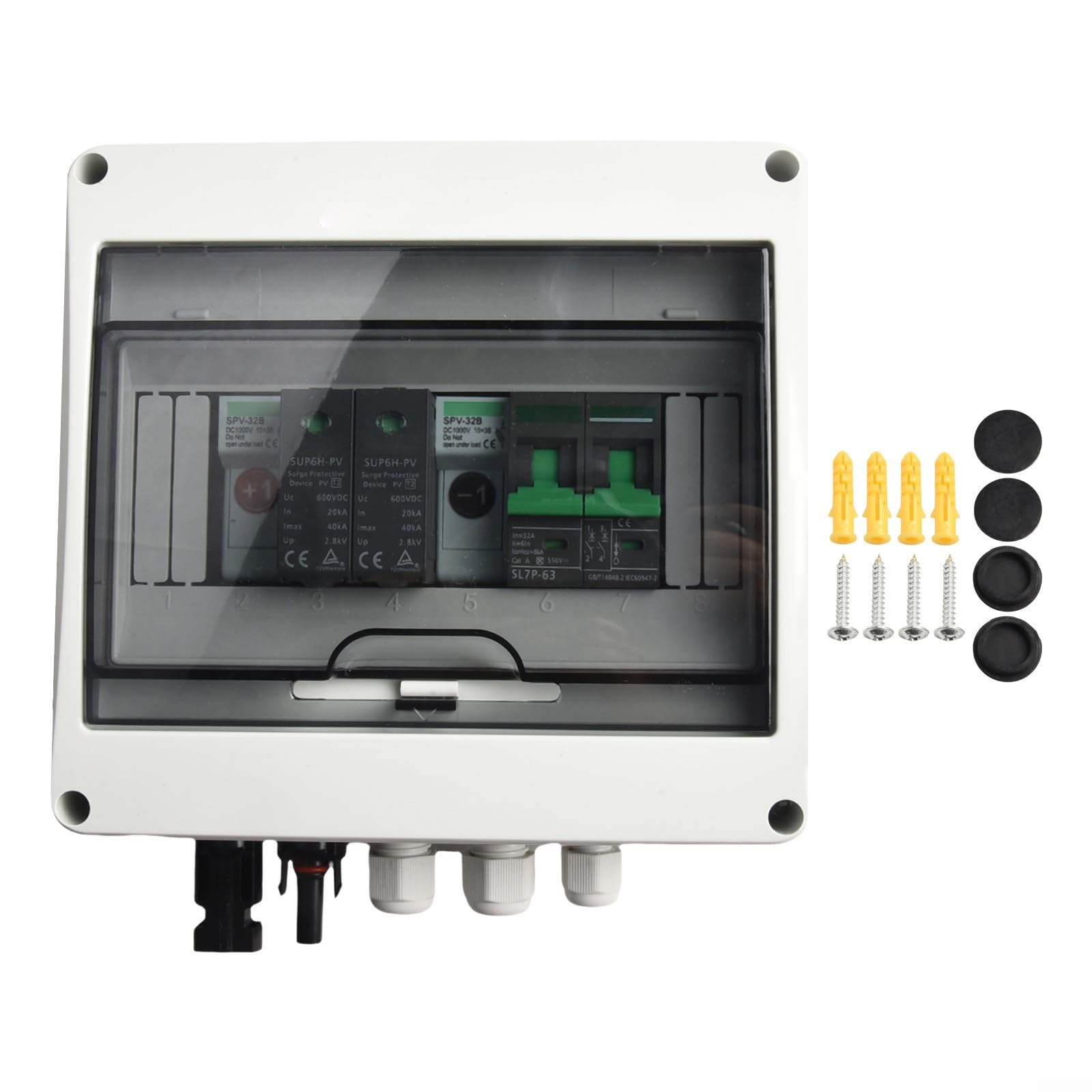 PV Combiner Box,550V Solare Fotovoltaico Combiner Box,1 In1 Out 1 String Solar PV Combiner Box,IP65 impermeabile solare PV Combiner Box