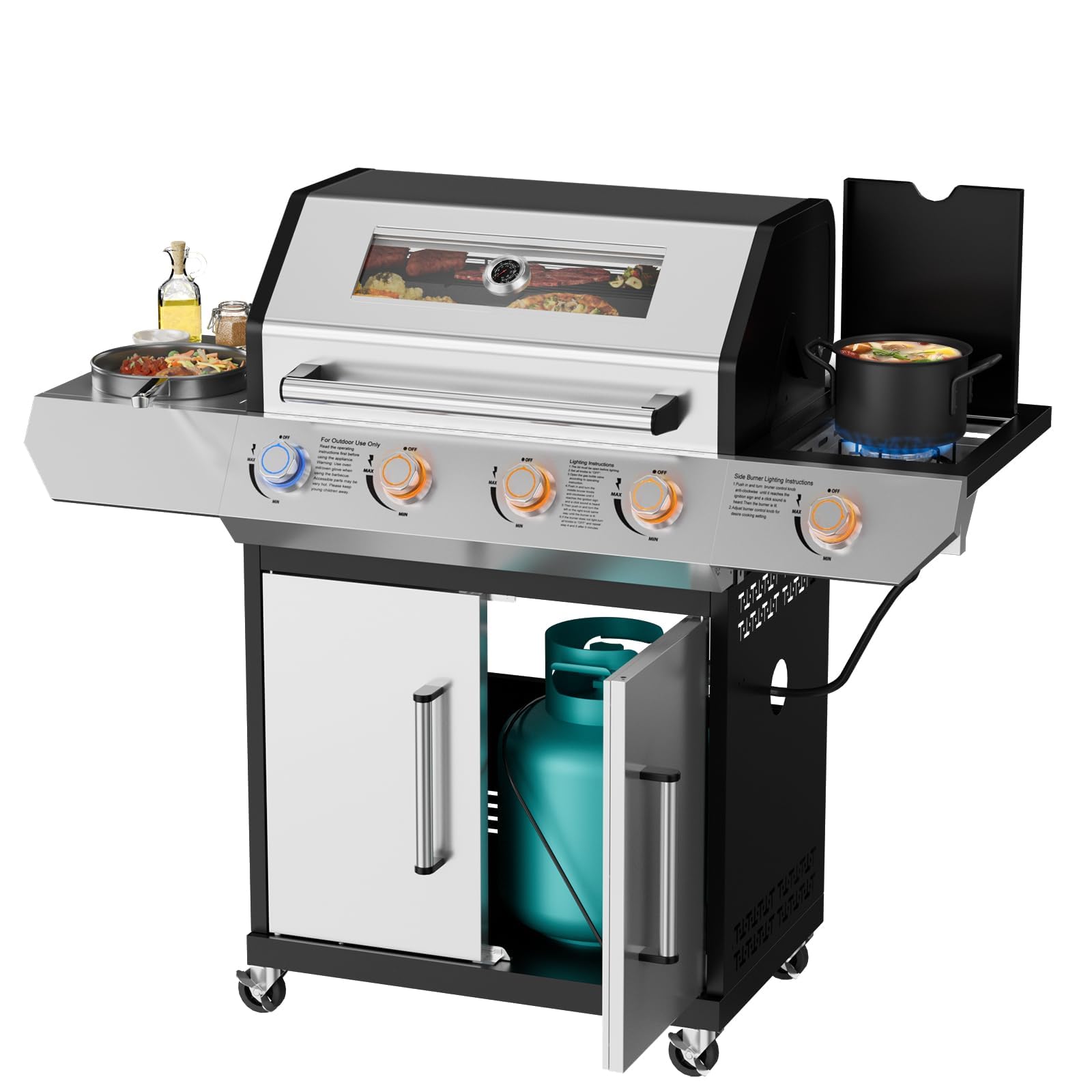 SKOK 4-Burner LED Gas BBQ Grill