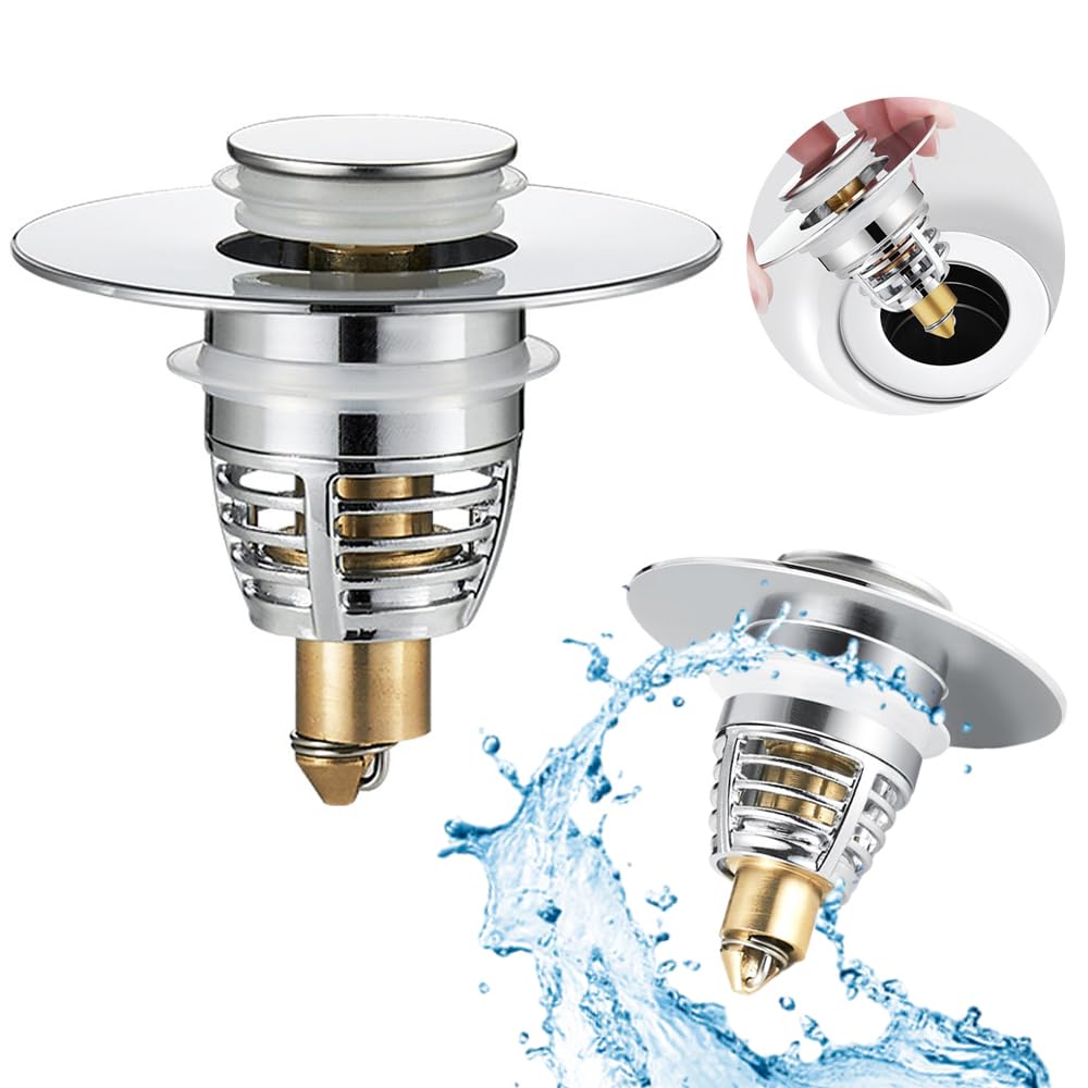 Amazon.co.jp: 下水部品ドレインプラグ 洗面台ポップアップ ゴミ受け