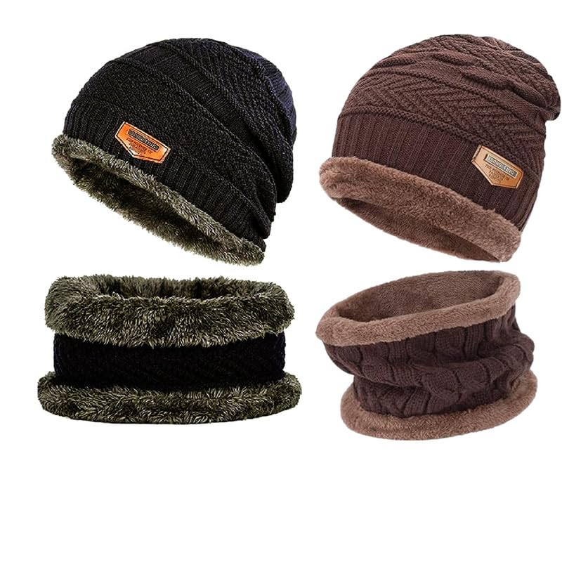 kraftnest Woolen Neck Set for Men & Women – Soft Wool with Fur Inside, Warm & Stretchable Winter Neck Warmer, Free Size, Lightweight, Washable, Perfect for Cold Weather & Outdoor Use-picture-2