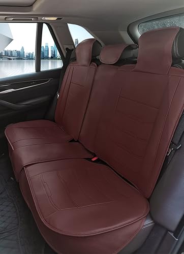 Miniatura 4 de Fundas de asiento de coche estándar con cuero impermeable adecuadas para Volvo XC40 2018-2021 funda de cojín de vehículo, juego completo, color café