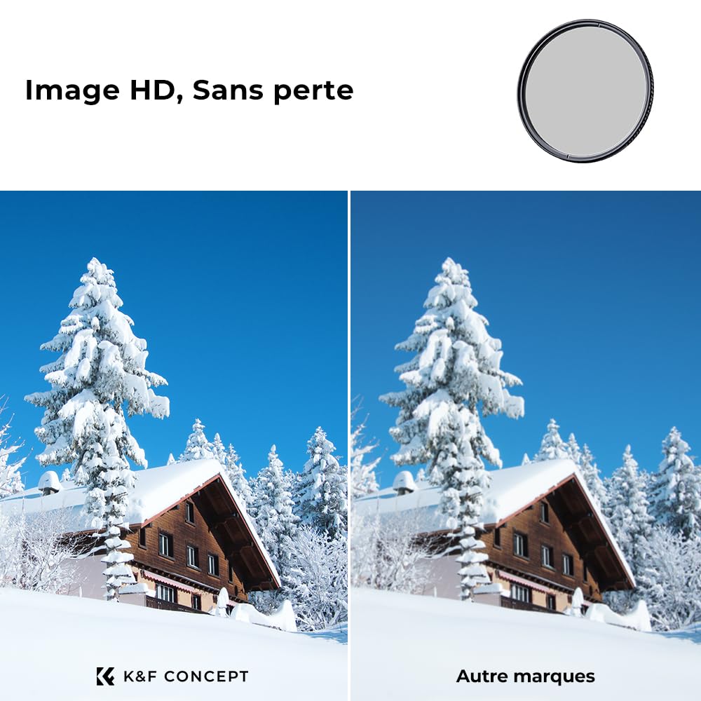 K&F Concept Filter Polarisant Filtre CPL 82 mm Nano-X MRC HD Super Mince Multicouche pour Objectif Appareil Photo Caméra Reflex Numérique