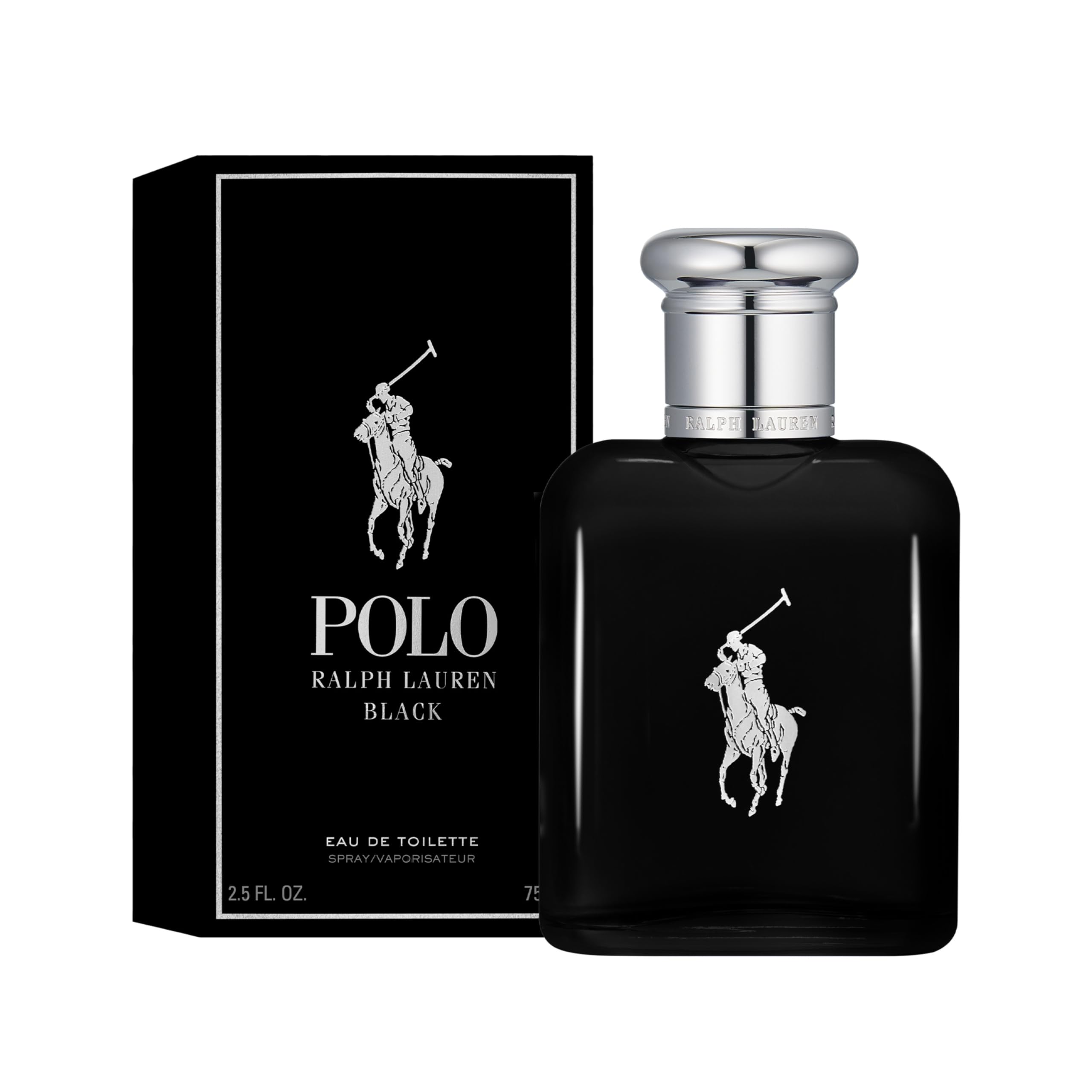Ralph Lauren Polo Black Eau de Toilette für Herren, holzig-aromatischer Duft mit Patchouli & Mango, für moderne Männer, 75 ml
