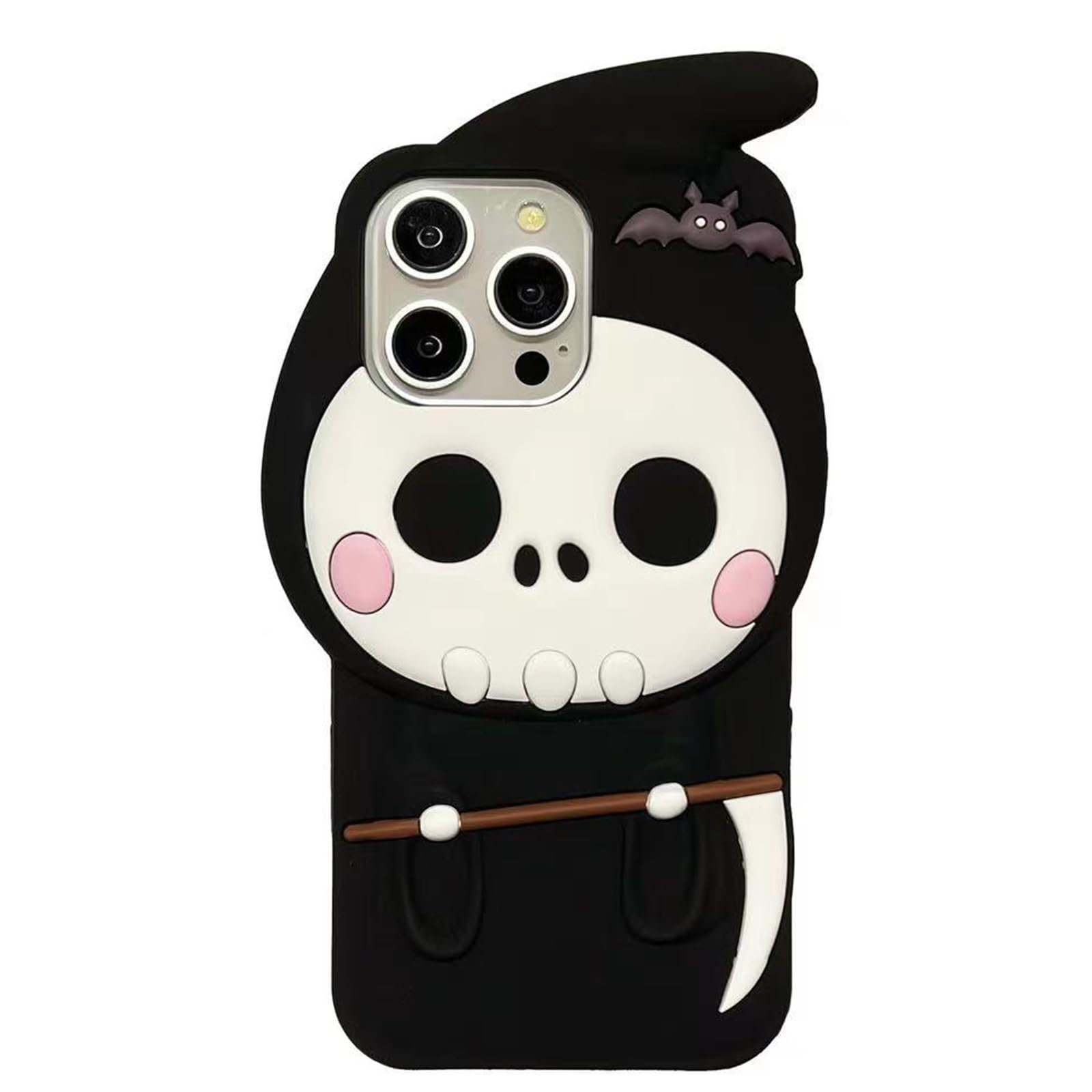 Seconddog 3D Halloween Skeleton Case for iPhone 11 6.1 inch,3D Soft Silicone Anime Funny Cool Weird Ugly Character Full Protective Shockproof Phone