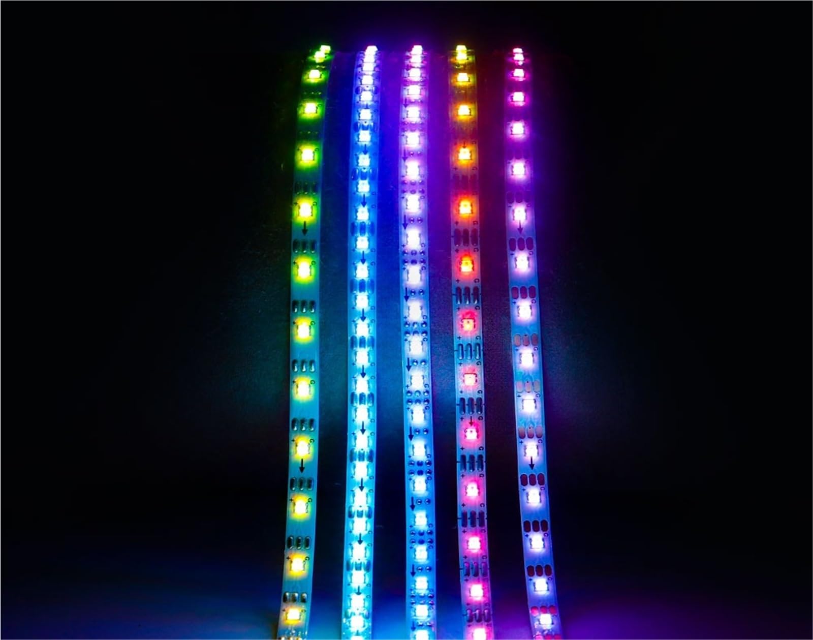 Tira de Luces LED SMD WS2812B de 5mm, 60/100/120/160/200Led/m, Cinta IC ultraestrecha direccionable Individualmente, iluminación WS2812 DC5V(5M,60LEDs)