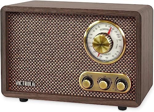 Victrola Victrola Retro Wood Bluetooth FM/AM Radio with Rotary Dial, Espresso