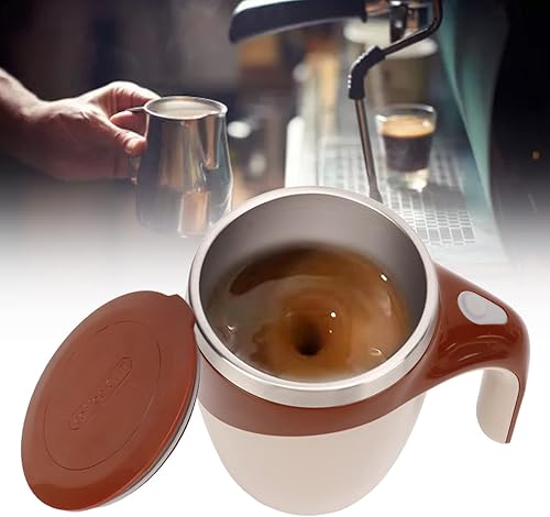 Miniatura 4 de Tissting Taza de café con agitación magnética automática de 12.8 fl oz de acero inoxidable, taza de mezcla automática para café, té, chocolate