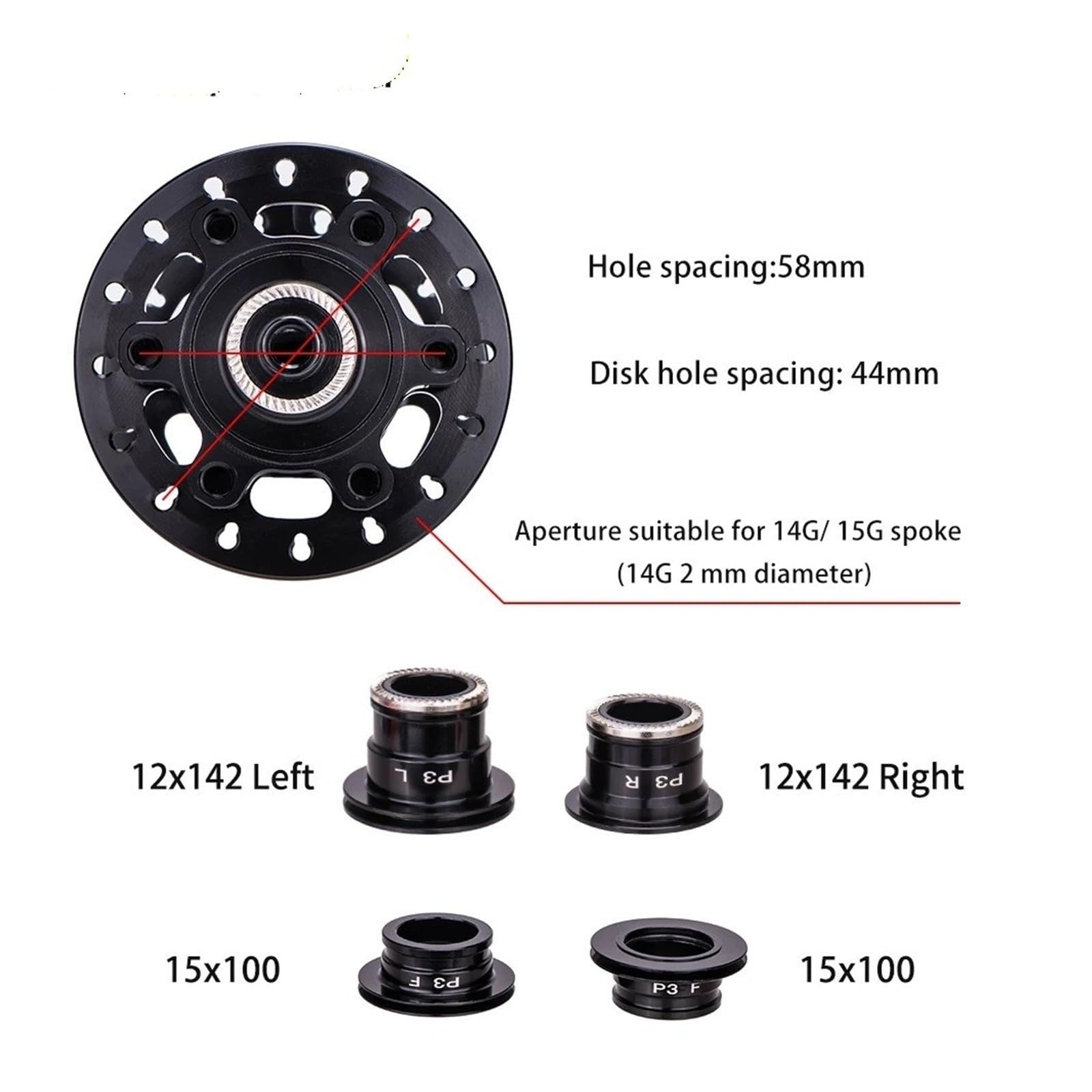 P3 6Pawl Disco Hub 32H DT370 XM490 D041SB D042SB QR Eje Pasante