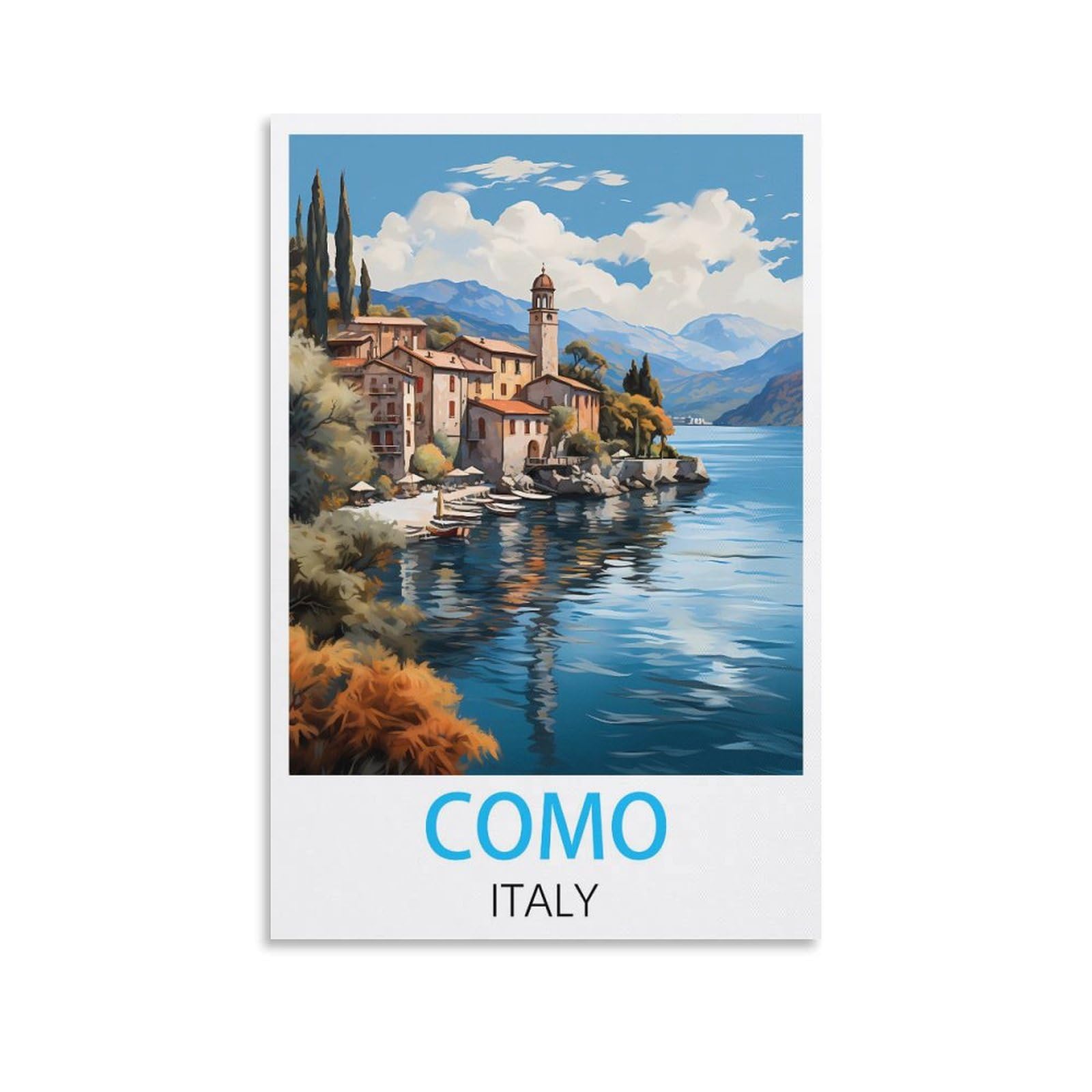 Metal Tin Sign,Como Italys,Personalized Vintage Style Retro Tin Sign Custom Sign for Wall Outdoor, Indoor, Street, Office 15x30cm