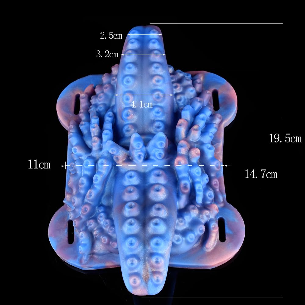 Multiple Use Fantasy Unique Design Bumpy Octopus Tentacle Waterproof Foreplay Sex Grinder Female Masturbation Adult Game Tool with Strap for Women Multi-Color Soft Liquid Silicone Made